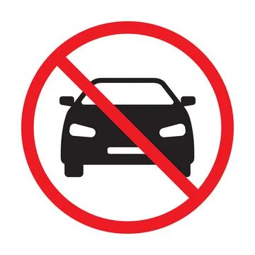 No car allowed prohibition vector icon sign Do not drive symbol, no cars entr 스톡 일러스트