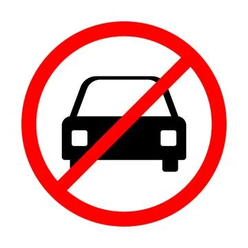 No car allowed prohibition vector icon sign Do not drive symbol, no cars en.. Stock-Illustration