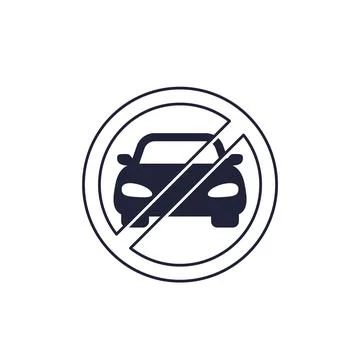 No car icon, do not park sign Ilustração Stock