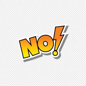 No cartoon text sticker 스톡 일러스트