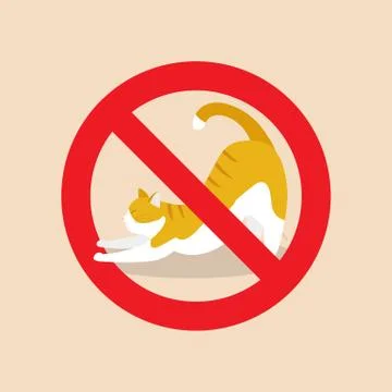 No cat allowed sign Stock Illustration