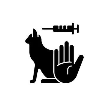No cat testing black glyph icon Stock Illustration