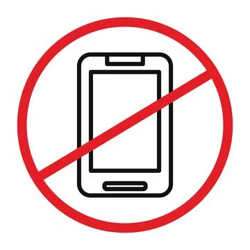 No Cell Phones Allowed Sign for Quiet Zones and Public Etiquette Stock-Illustration