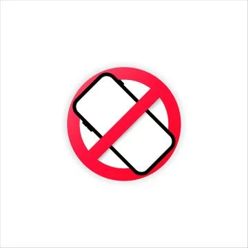 No cellphone zone sing in flat modern style design. Smartphone using is prohi Stock Illustration