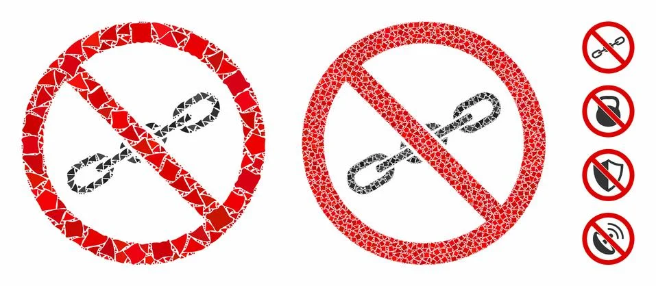No chain Composition Icon of Unequal Parts Illustrazione stock