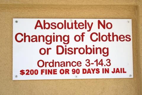 No changing clothes sign Stock Photos