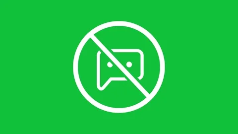 No chat message animated not allowed logo symbol message discussion Stock Footage 310660709