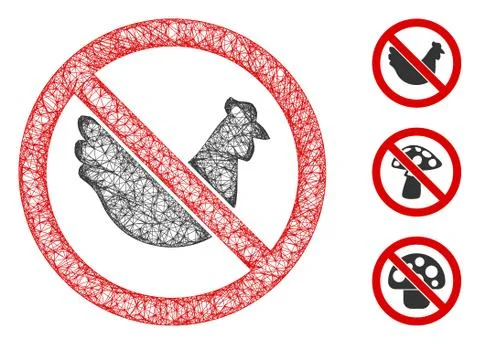 No Chicken Polygonal Web Vector Mesh Illustration Illustrazione stock