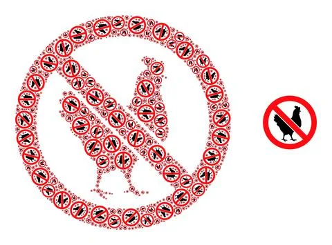No Chicken Recursive Collage of No Chicken Items Stock Illustration