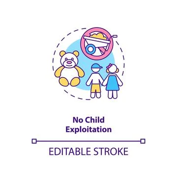 No child exploitation concept icon Stock Illustration