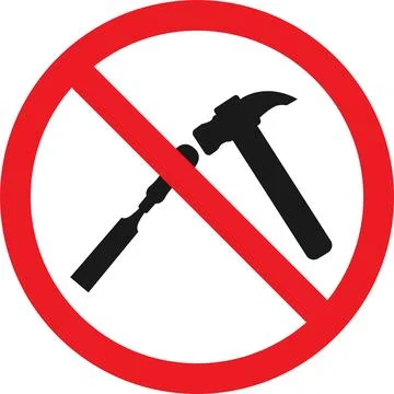 No chiseling sign. Illustrazione stock