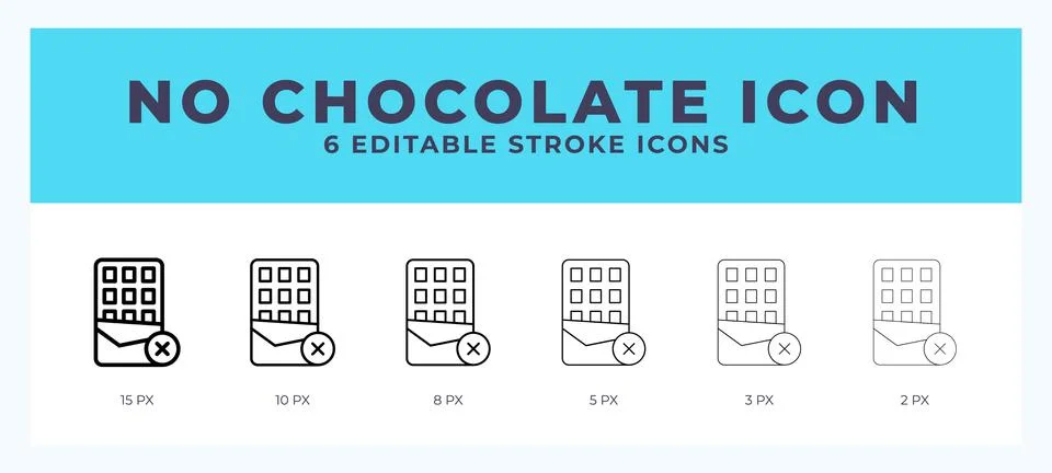 No chocolate line icon. Vector icon symbol. Logo illustration. Editable lin.. Stock Illustration