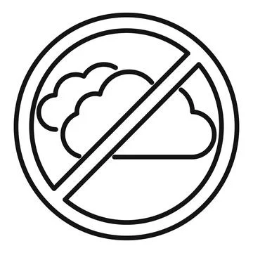 No cloud computing allowed sign with clouds symbol outline 스톡 일러스트