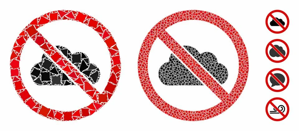No cloud Mosaic Icon of Abrupt Pieces Stock Illustration