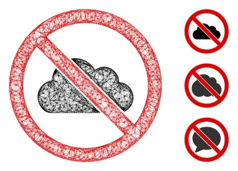 No Cloud Polygonal Web Vector Mesh Illustration Illustrazione stock
