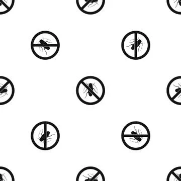 No cockroach sign pattern seamless black Stockillustratie