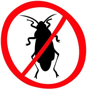 No cockroach warning sign vector icon Illustrazione stock