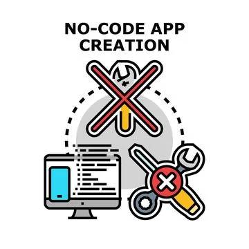 No code app creation development platform for designing Stockillustratie