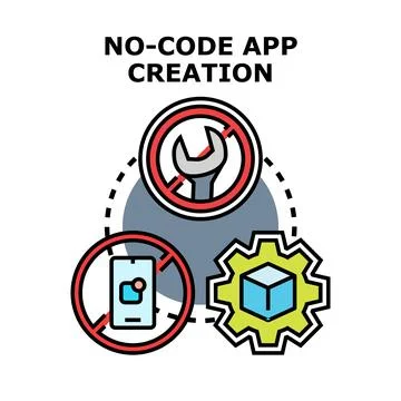 No code app creation software development process diagram 스톡 일러스트