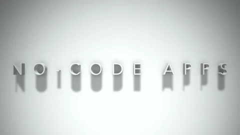 No code apps 3D title animation white text on a white background Stock Footage 299757445