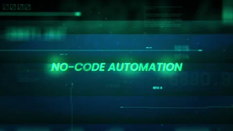 No-code automation Futuristic Glowing Motion Hologram Concept Background Stock Footage 343594509
