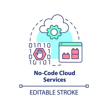 No-code cloud services concept icon Illustrazione stock