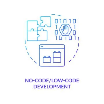 No code development blue gradient concept icon Stock Illustration