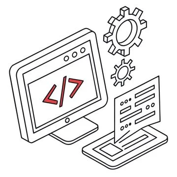 No-Code Development Icon Vector Art Stock Illustration