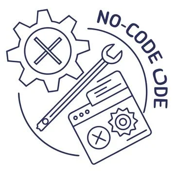 No-Code Development Icon Vector Art Illustrazione stock