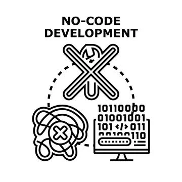 No code development platform creating software applications without coding Stockillustratie