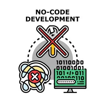 No code development platform creating software applications without coding Stockillustratie