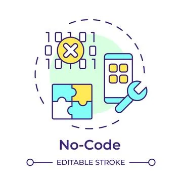 No code multi color concept icon Illustrazione stock