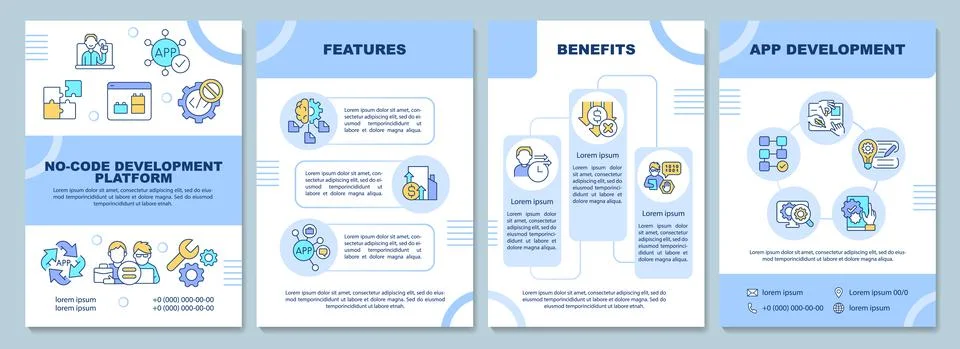 No code platforms brochure template イラスト素材