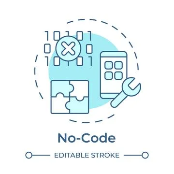 No code soft blue concept icon Stock-Illustration