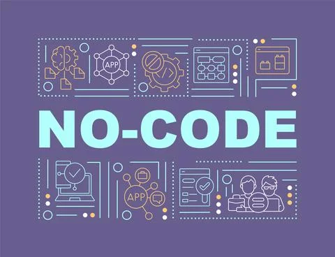 No code word concepts purple banner 스톡 일러스트