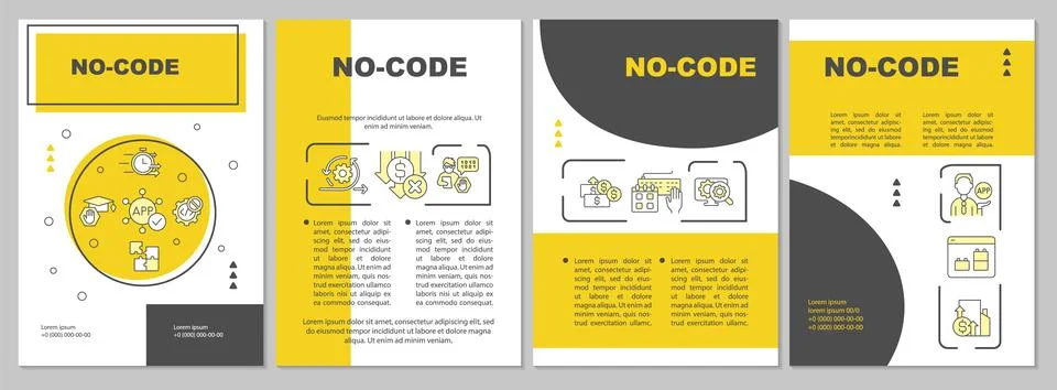 No code yellow brochure template イラスト素材