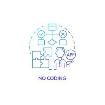 No coding blue gradient concept icon Stock Illustration