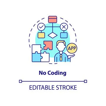 No coding concept icon Stock Illustration