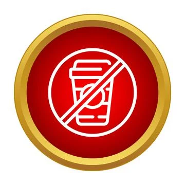 No coffee or drinks allowed prohibition symbol Illustrazione stock