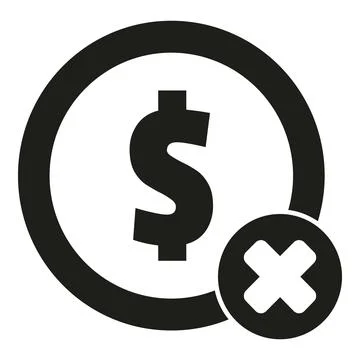 No coin pay icon simple vector. Card error Ilustración de archivo