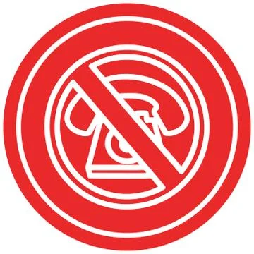 No cold calling circular icon Stock Illustration