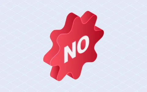 No comic bubble speech. 3d isometric vector illustration Stock Illustration