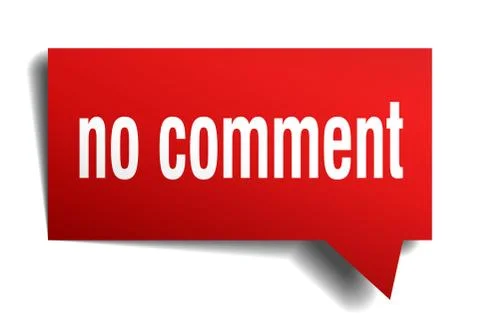 No comment red 3d speech bubble Stock Illustration