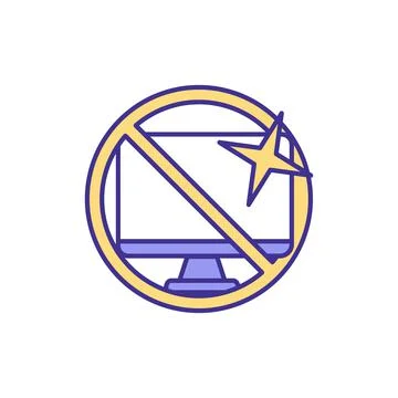 No computer work RGB color icon 스톡 일러스트
