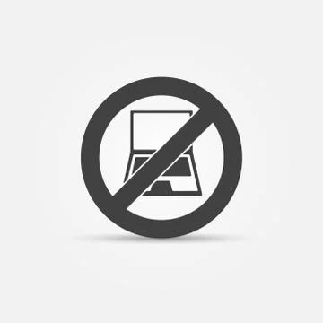 No computers black vector sign Stock Illustration