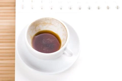 No concept. blank page, empty cup of coffe Stock Photos