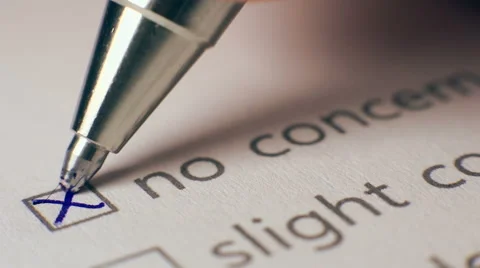 No Concern Checkbox Marking Survey Stock Footage 43217577