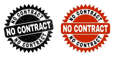 NO CONTRACT Black Rosette Stamp with Scratched Surface Stock Illustration