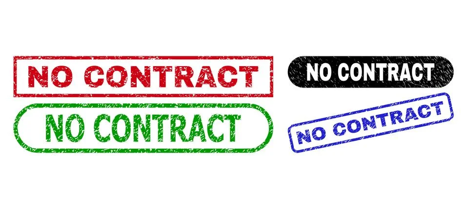 NO CONTRACT Rectangle Watermarks Using Distress Texture Stock Illustration