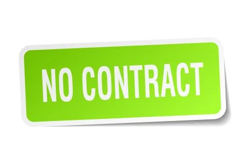 No contract square sticker on white Stock Illustration